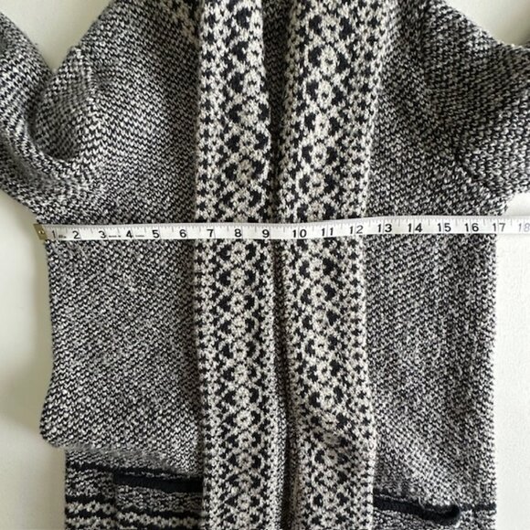Lucky Brand - Border Open front Cardigan Black/Ivory with front Pockets Size Sm - Picture 6 of 7